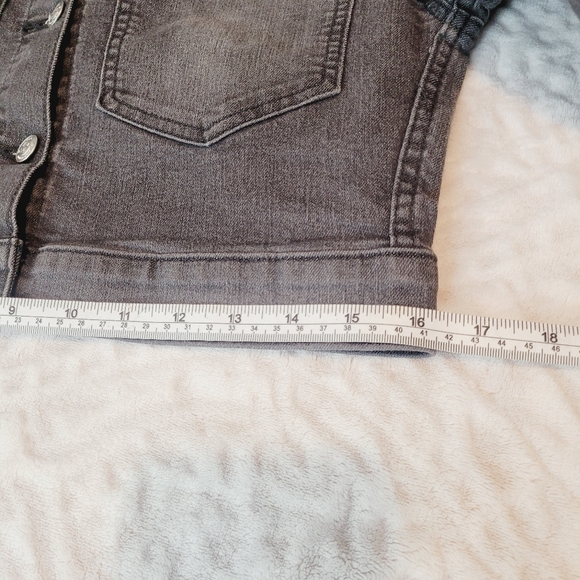 Michael kors women's Cropped Demin Jacket Size XS Steel Grey Washed NWT - Picture 11 of 15